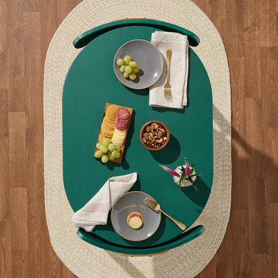 3-Piece Oval Dining Table Set, Small Kitchen Set w/ 2 Chairs