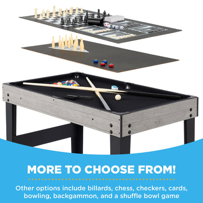 10-in-1 Combo Game Table Set w/ Pool, Foosball, Ping Pong, Chess - 2x4ft