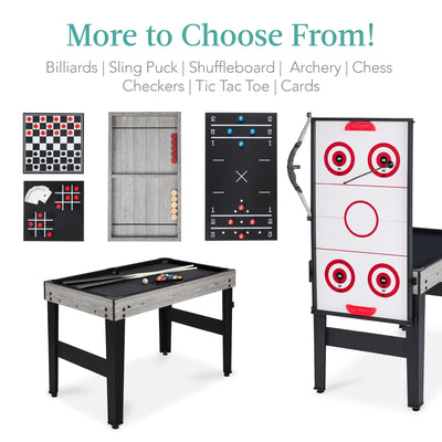 13-in-1 Combo Game Table Set w/ Ping Pong, Foosball, Basketball, Air Hockey