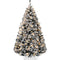 Pre-Lit Black Flocked Artificial Pine Christmas Tree w/ White Lights
