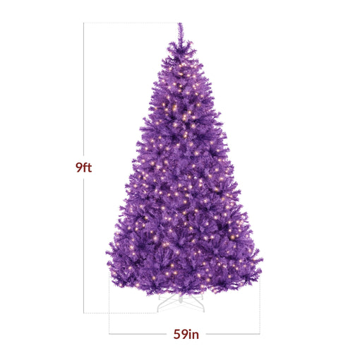Pre-Lit Artificial Purple Christmas Tree w/ Incandescent Lights