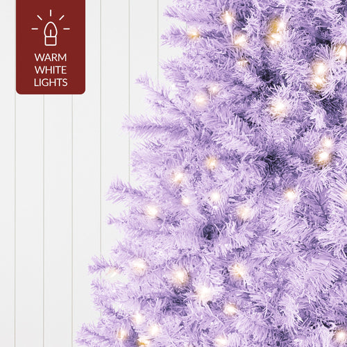 Pre-Lit Artificial Lavender Christmas Tree w/ Incandescent Lights
