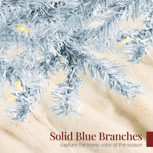 Pre-Lit Artificial Ice Blue Christmas Tree w/ Incandescent Lights