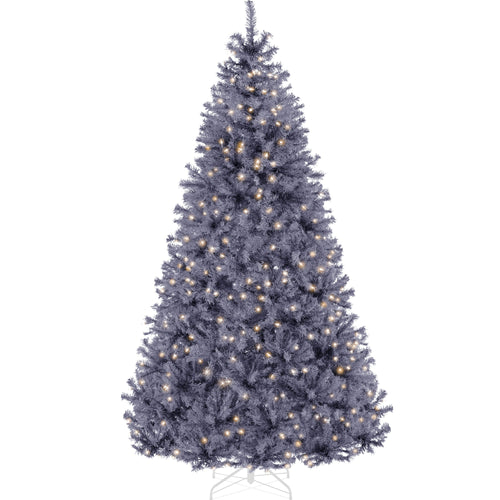 Pre-Lit Artificial Charcoal Gray Christmas Tree w/ Incandescent Lights
