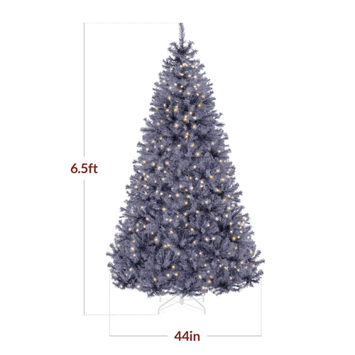 Pre-Lit Artificial Charcoal Gray Christmas Tree w/ Incandescent Lights