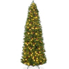Pre-Lit Artificial Scotch Pine Pencil Christmas Tree w/ Metal Stand