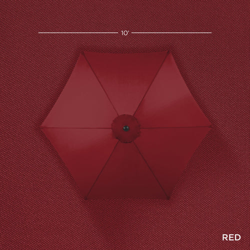 Outdoor Woodgrain Pattern Patio Umbrella Decoration w/ Tilt, Crank - 10ft