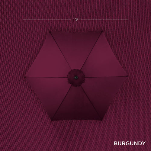 Outdoor Woodgrain Pattern Patio Umbrella Decoration w/ Tilt, Crank - 10ft