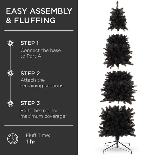 Black Artificial Pencil Holiday Christmas Tree