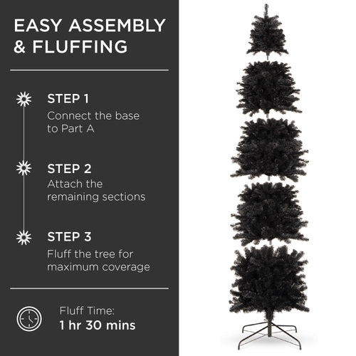 Black Artificial Pencil Holiday Christmas Tree