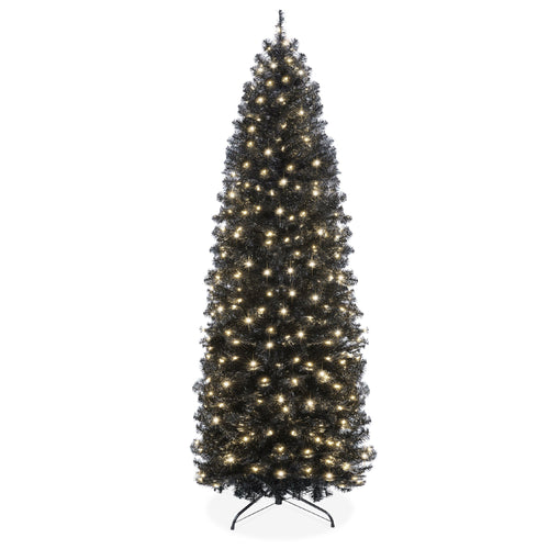 Pre-Lit Black Artificial Pencil Holiday Tree