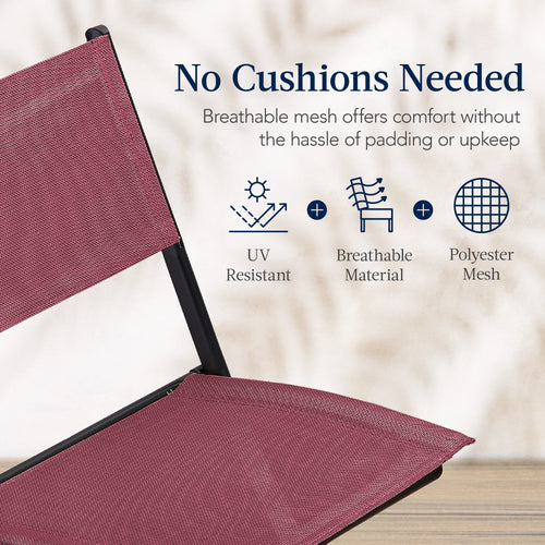 3-Piece Bistro Set w/ Glass Table, 2 Foldable Chairs