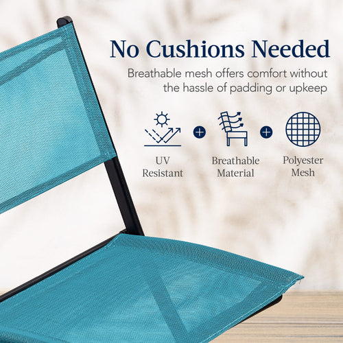 3-Piece Bistro Set w/ Glass Table, 2 Foldable Chairs