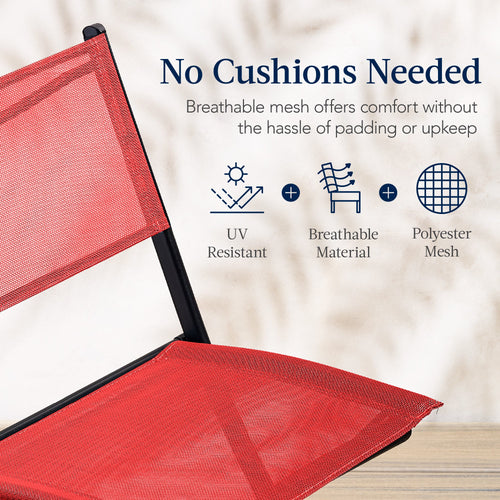 3-Piece Bistro Set w/ Glass Table, 2 Foldable Chairs