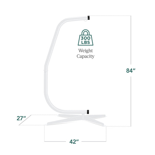 Curved Hanging Hammock C-Stand w/ All-Weather, Steel Frame - Stand Only