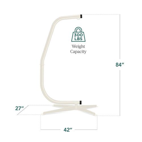 Curved Hanging Hammock C-Stand w/ All-Weather, Steel Frame - Stand Only