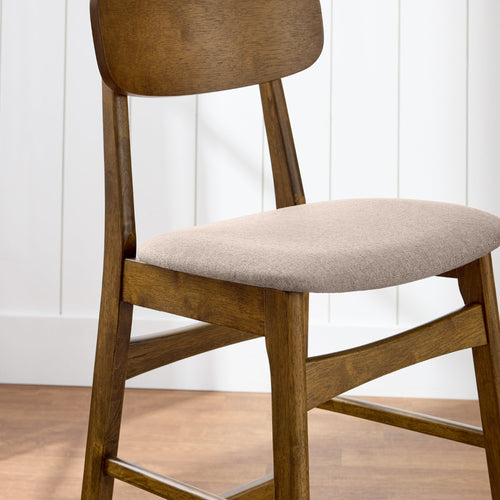 2-Piece Farmhouse Counter Height Bar Stool Set w/ Cushioned Seat, Backrest