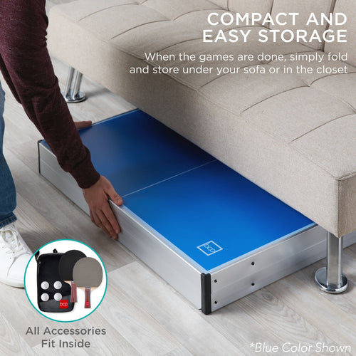 Portable Ping Pong Table Tennis Game Set w/ Paddles, Balls - 6x3ft