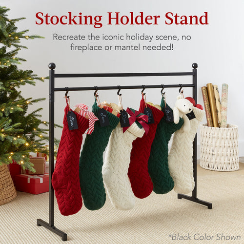 Christmas Stocking Stand, Decor Display w/ Name Tags, Chalk Marker- 3ft