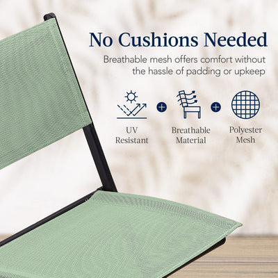 3-Piece Bistro Set w/ Glass Table, 2 Foldable Chairs