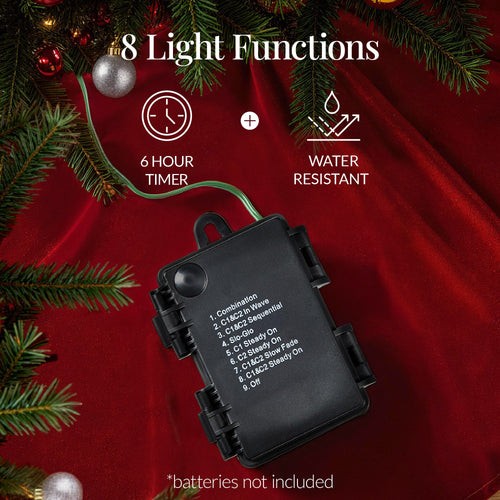 9ft Pre-Lit Christmas Garland w/ 50 Lights, Pine Cones, Berries