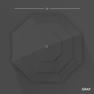 3-Tier Woodgrain Pattern Solar Patio Umbrella, Tilt Adjustment - 10ft