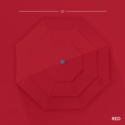 3-Tier Woodgrain Pattern Solar Patio Umbrella, Tilt Adjustment - 10ft