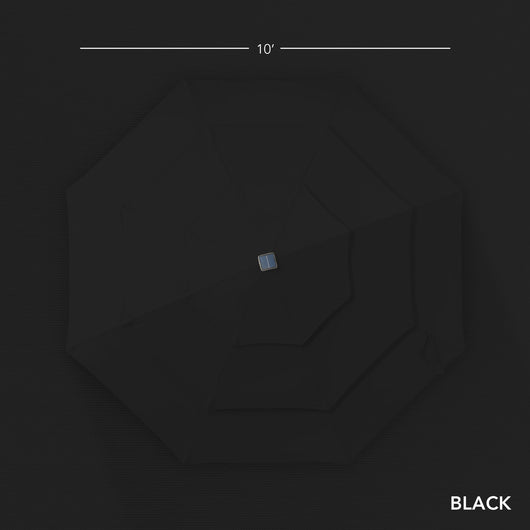 3-Tier Woodgrain Pattern Solar Patio Umbrella, Tilt Adjustment - 10ft