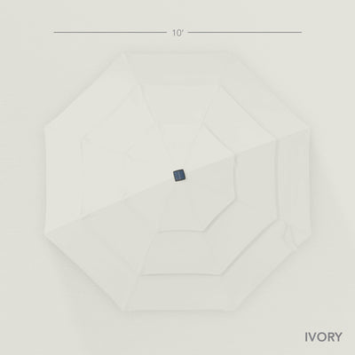 3-Tier Woodgrain Pattern Solar Patio Umbrella, Tilt Adjustment - 10ft