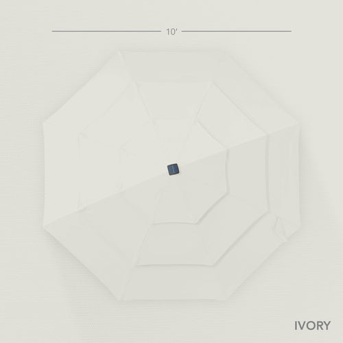 3-Tier Woodgrain Pattern Solar Patio Umbrella, Tilt Adjustment - 10ft