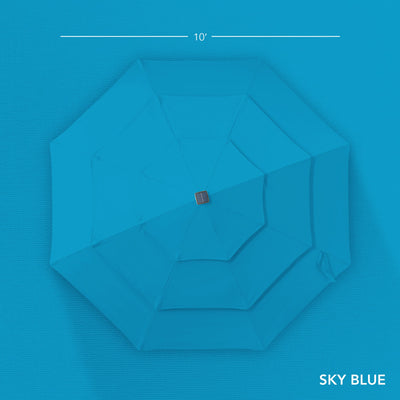 3-Tier Woodgrain Pattern Solar Patio Umbrella, Tilt Adjustment - 10ft