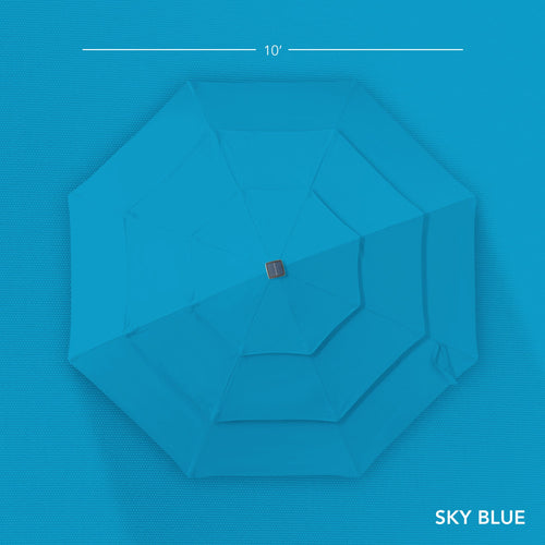 3-Tier Woodgrain Pattern Solar Patio Umbrella, Tilt Adjustment - 10ft