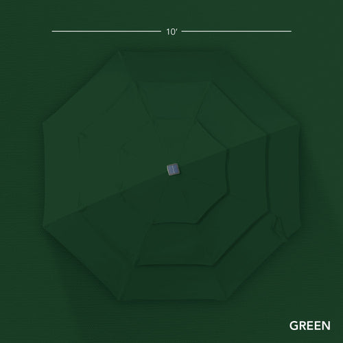 3-Tier Woodgrain Pattern Solar Patio Umbrella, Tilt Adjustment - 10ft