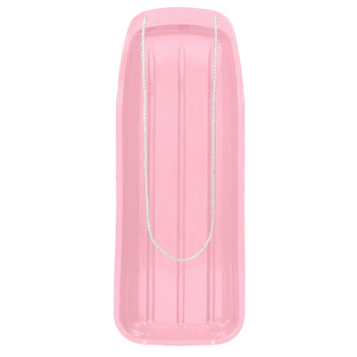 48in Kids Toboggan Snow Sled Board w/ Pull Rope, Curved Edges