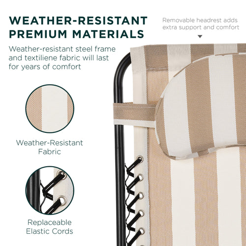 Oversized Reclining Zero Gravity Chair Lounger w/ Cup Holder, Pillow