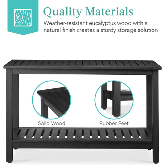 2-Shelf Wooden Console Table Storage Organizer w/ Natural Finish - 48in