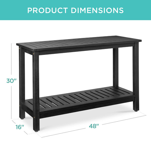 2-Shelf Wooden Console Table Storage Organizer w/ Natural Finish - 48in