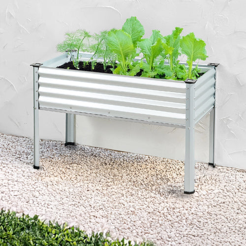 Elevated Galvanized Metal Garden Bed w/ Corner Protectors - 48x24x30in