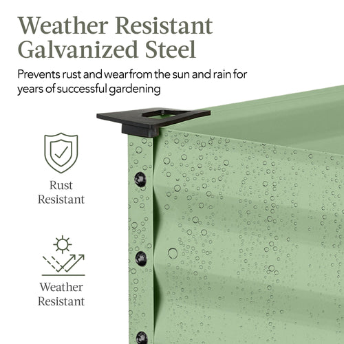 Elevated Galvanized Metal Garden Bed w/ Corner Protectors - 48x24x30in