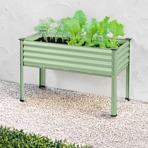 Elevated Galvanized Metal Garden Bed w/ Corner Protectors - 48x24x30in