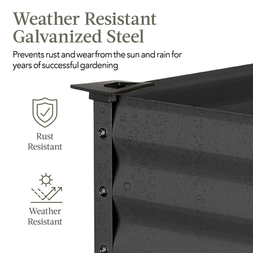 Elevated Galvanized Metal Garden Bed w/ Corner Protectors - 48x24x30in