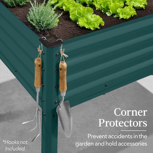 Elevated Galvanized Metal Garden Bed w/ Corner Protectors - 48x24x30in