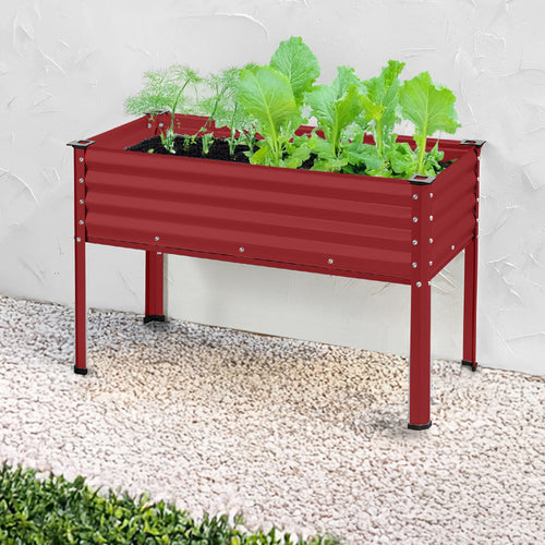 Elevated Galvanized Metal Garden Bed w/ Corner Protectors - 48x24x30in