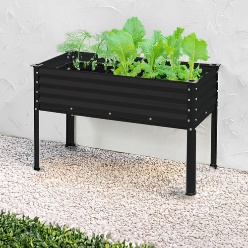 Elevated Galvanized Metal Garden Bed w/ Corner Protectors - 48x24x30in