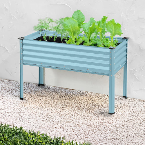 Elevated Galvanized Metal Garden Bed w/ Corner Protectors - 48x24x30in
