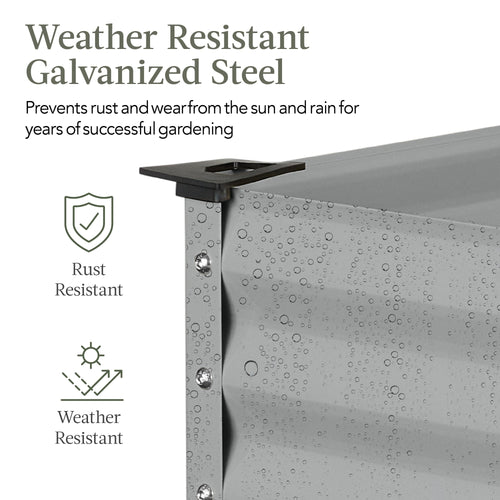 Elevated Galvanized Metal Garden Bed w/ Corner Protectors - 48x24x30in