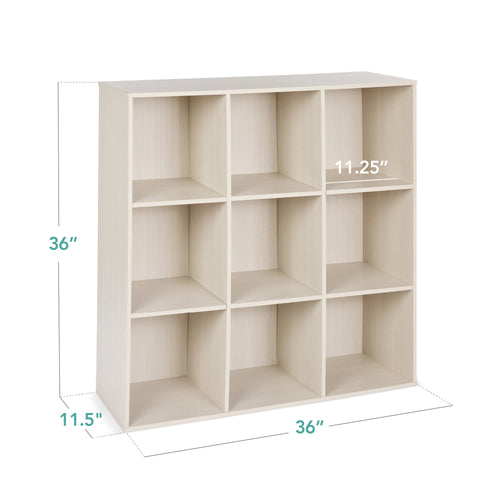9-Cube Bookshelf Storage Display w/ 3 Removable Panels, Customizable Design