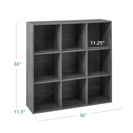 9-Cube Bookshelf Storage Display w/ 3 Removable Panels, Customizable Design