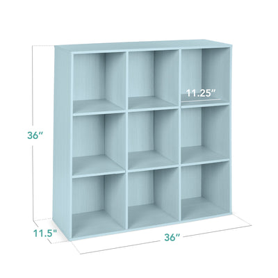9-Cube Bookshelf Storage Display w/ 3 Removable Panels, Customizable Design