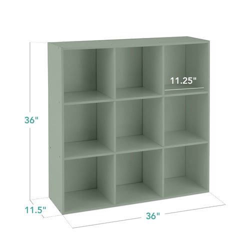9-Cube Bookshelf Storage Display w/ 3 Removable Panels, Customizable Design
